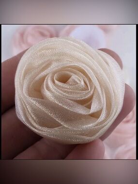 4, 2” Gauze Champagne Roses | Embellished for Jewelry, Home & Clothing | New